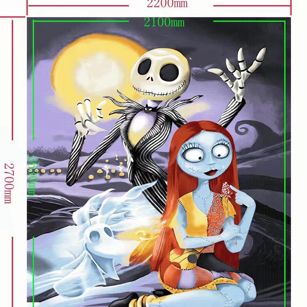 Halloween theme- Jack and Sally Blanket Queen Size